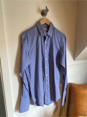 Hamilton Blue and White Striped Dress Shirt